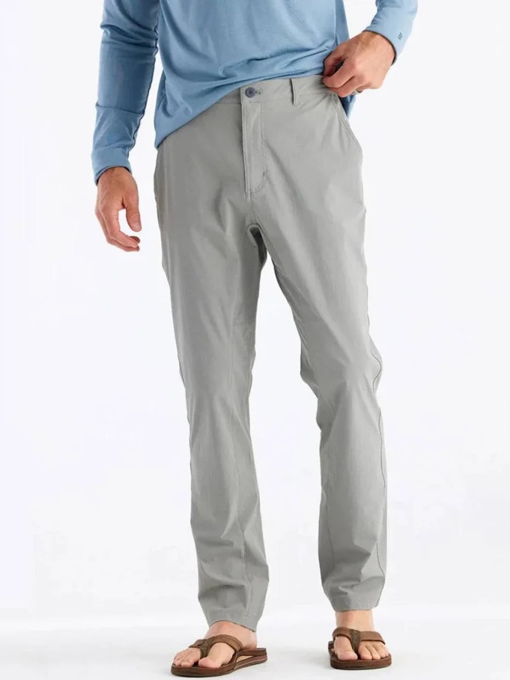 Free Fly Men's Latitude Straight-Leg Pants - Light Gray